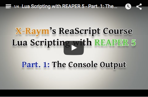 X-Raym’s ReaScript Video Course
