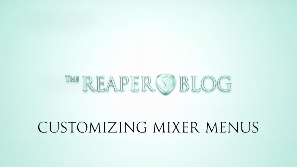 Customizing Mixer Menus in REAPER