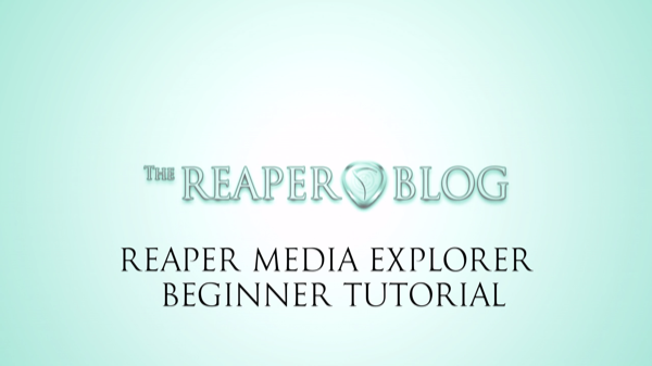 REAPER Media Explorer Beginner Tutorial