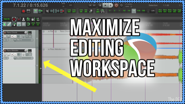 Quick Tip: Collapse Sidebar – Maximize workspace on a small screen in REAPER