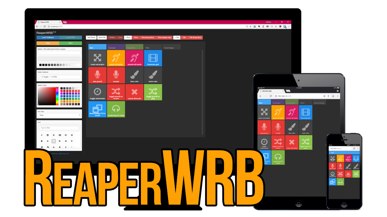 ReaperWRB Converts a REAPER toolbar into mobile-friendly remote control