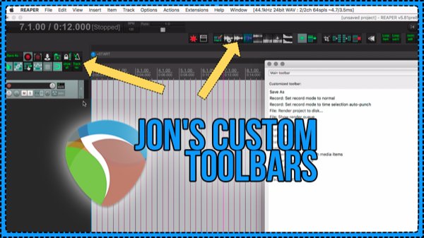 Jon’s Custom Toolbars – Customizing Toolbars in REAPER