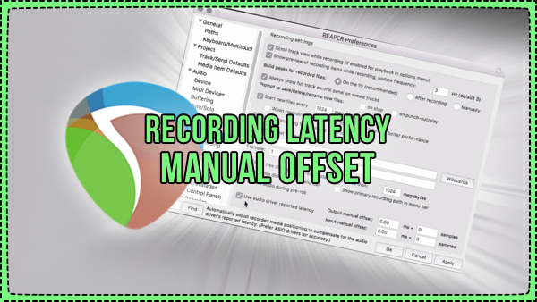 Recording Latency Manual Offset in REAPER